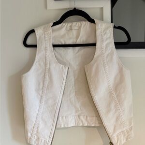 7 for All Mankind White Sleeveless Vest
